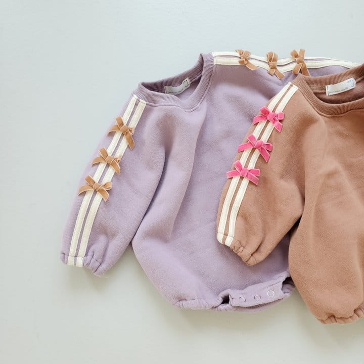 From J - Korean Baby Fashion - #babyfashion - Mini Ribbon Fleece Bodysuit - 10