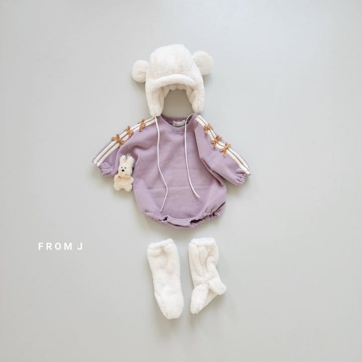 From J - Korean Baby Fashion - #babyoutfit - Mini Ribbon Fleece Bodysuit - 2
