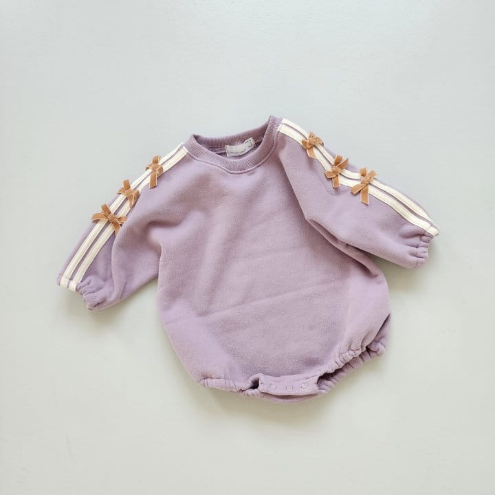 From J - Korean Baby Fashion - #babywear - Mini Ribbon Fleece Bodysuit - 3