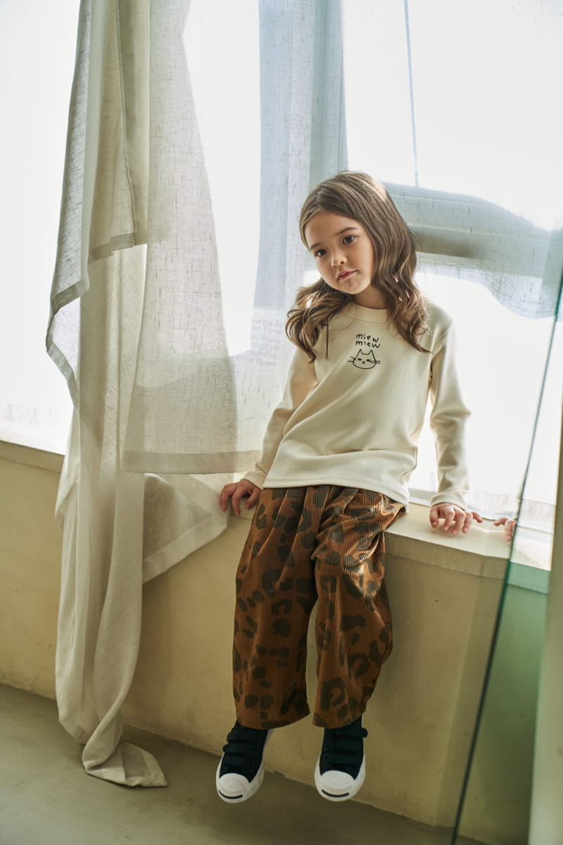 Green Tomato - Korean Children Fashion - #childrensboutique - Rib Leopard Pants - 6