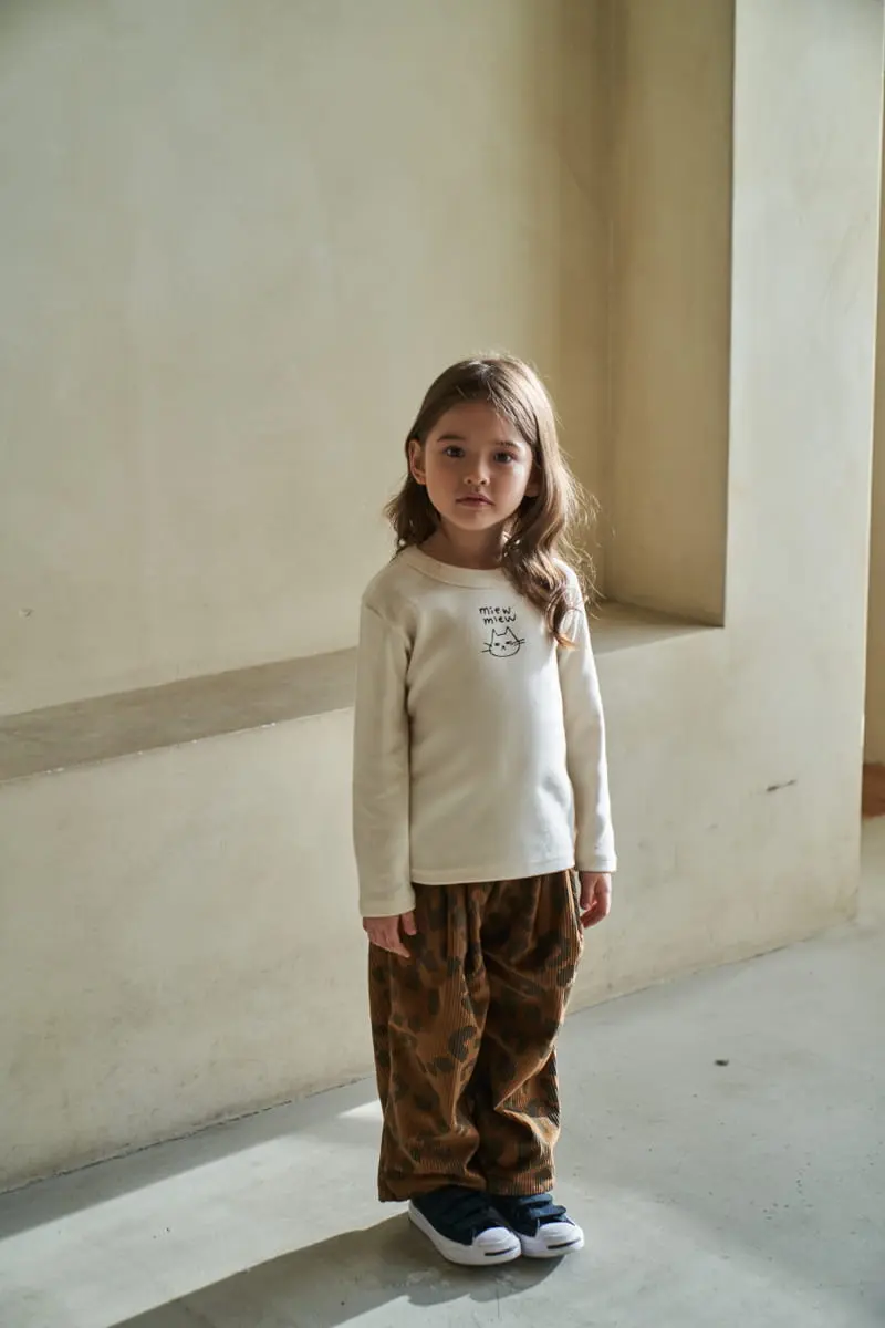 Green Tomato - Korean Children Fashion - #designkidswear - Rib Leopard Pants - 7