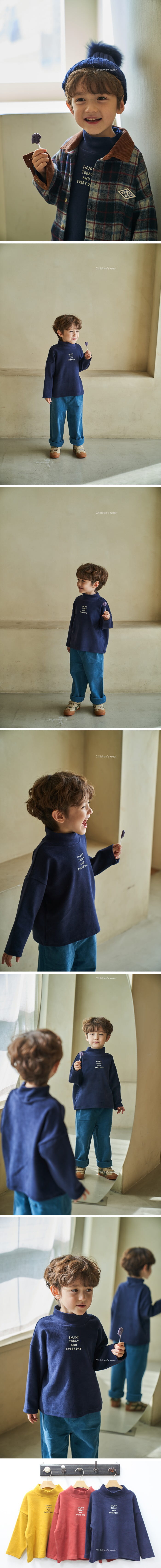 Green Tomato - Korean Children Fashion - #littlefashionista - Enjoy Half Turtleneck Tee