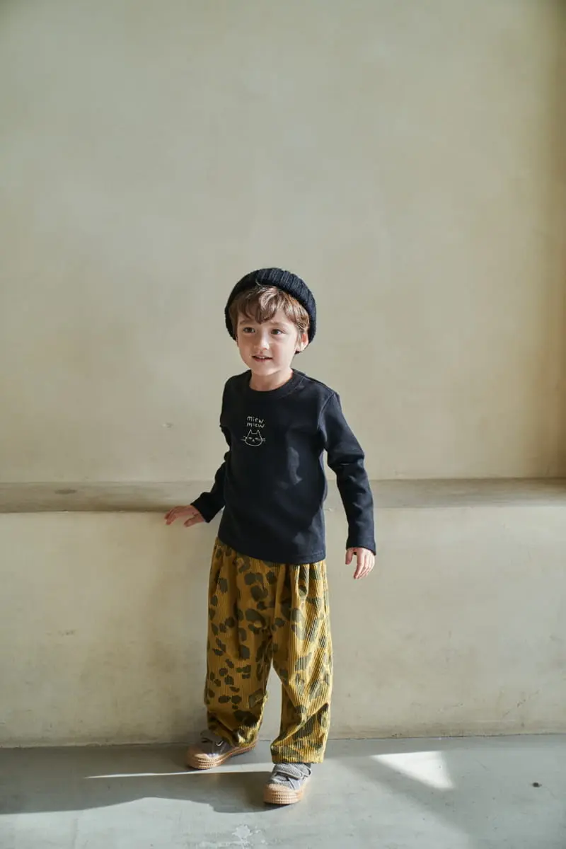 Green Tomato - Korean Children Fashion - #toddlerclothing - Rib Leopard Pants - 4