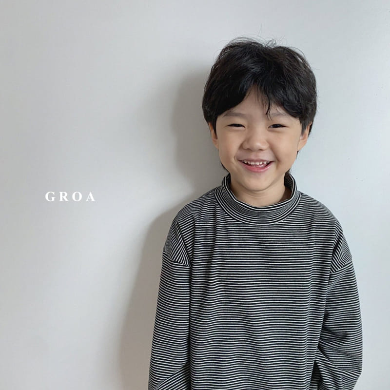 Groa - Korean Children Fashion - #childrensboutique - Stripes Turtleneck Tee - 11