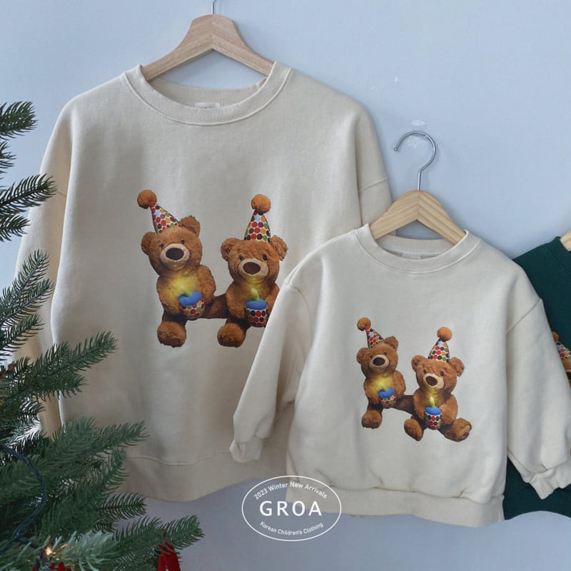 Groa - Korean Children Fashion - #kidsshorts - Bear Sweatshirt Mom - 2