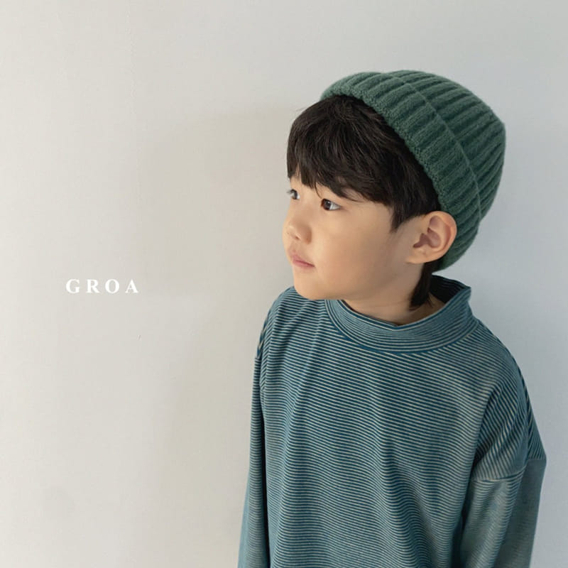 Groa - Korean Children Fashion - #kidzfashiontrend - Stripes Turtleneck Tee