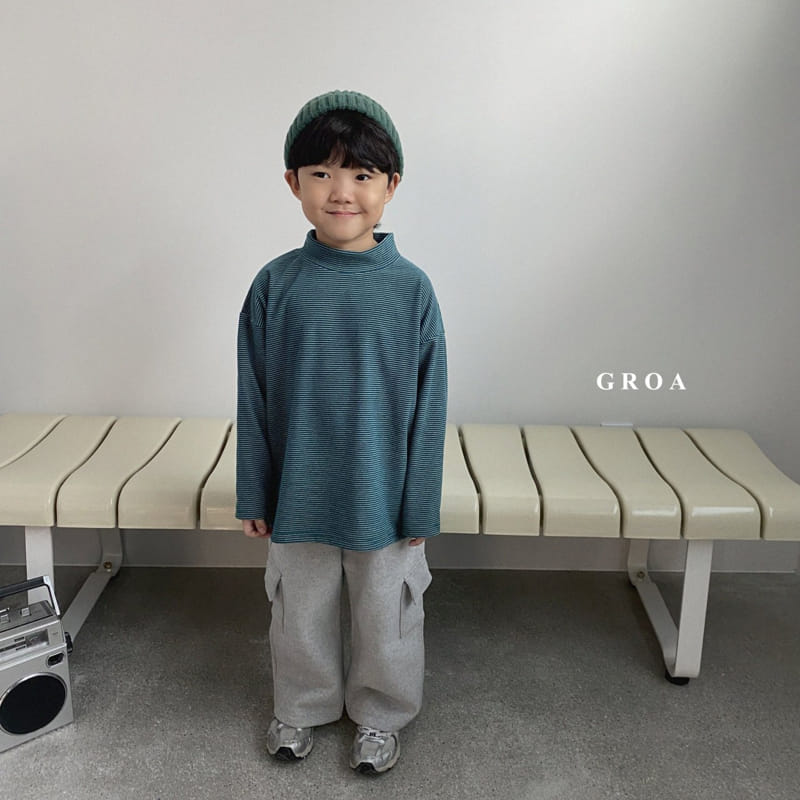 Groa - Korean Children Fashion - #stylishchildhood - Stripes Turtleneck Tee - 9