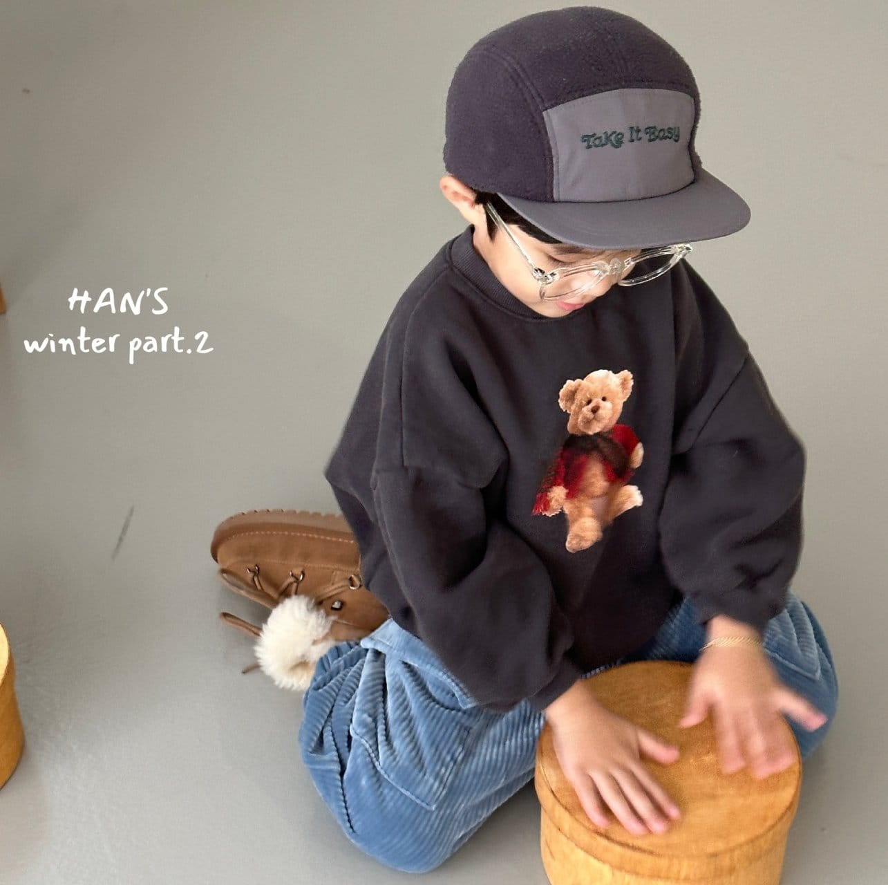 Han's - Korean Children Fashion - #kidsshorts - Winter Bear Sweatshirt - 10