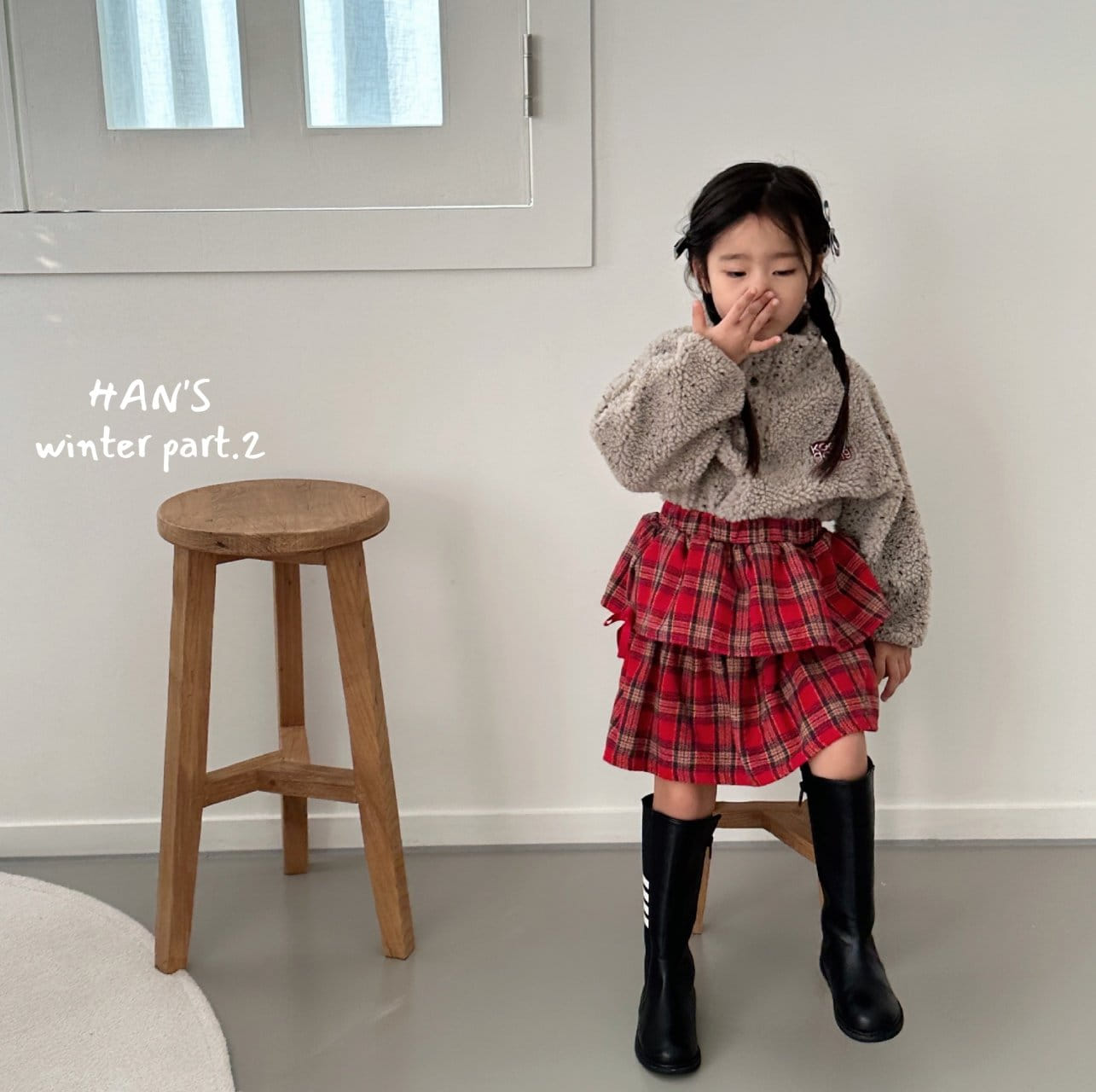 Han's - Korean Children Fashion - #minifashionista - Puding Check Skirt - 3