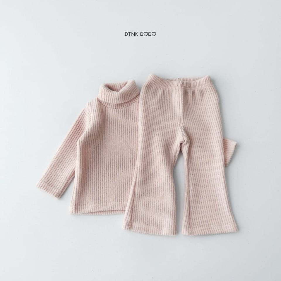 Haro Haro - Korean Children Fashion - #minifashionista - Knit Turtleneck Boots Cut Top Bottom Set - 9