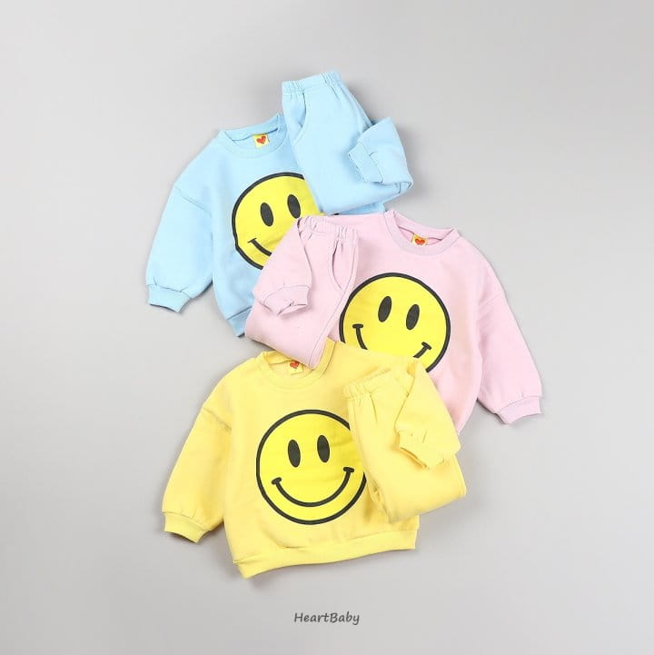 Heart Baby - Korean Children Fashion - #childrensboutique - Smile Top Bottom Set - 2