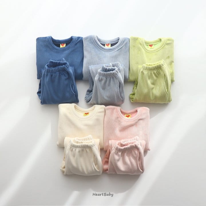 Heart Baby - Korean Children Fashion - #designkidswear - Mink Rib Top Bottom Set - 7