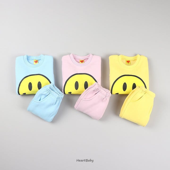 Heart Baby - Korean Children Fashion - #fashionkids - Smile Top Bottom Set - 5