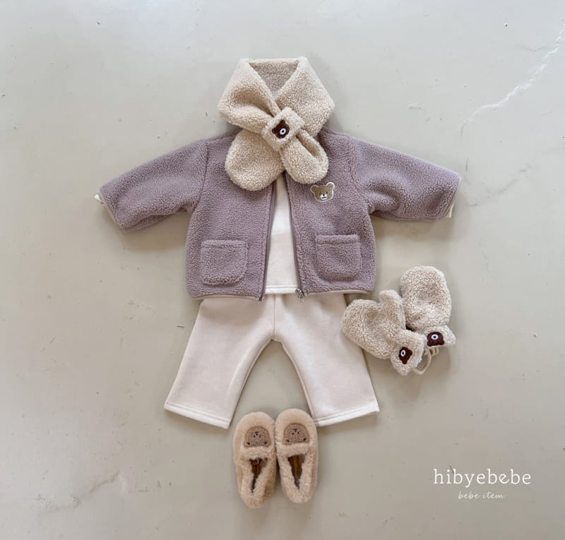 Hi Byebebe - Korean Baby Fashion - #babyboutique - Bear Fleece Top Bottom Set - 6