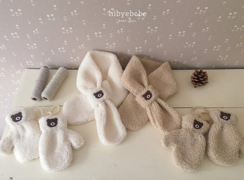 Hi Byebebe - Korean Baby Fashion - #babyclothing - Bear Bbogle Muffler Set