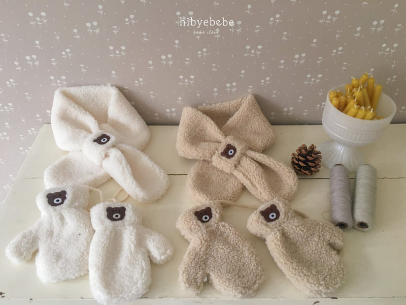 Hi Byebebe - Korean Baby Fashion - #babyfashion - Bear Bbogle Muffler Set - 2