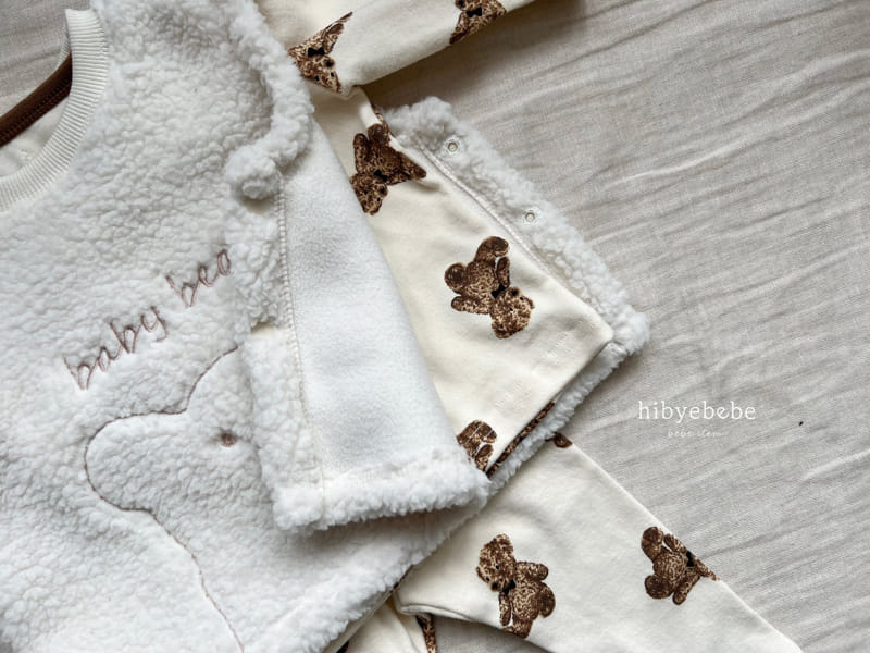 Hi Byebebe - Korean Baby Fashion - #babyfashion - Warm Bear Embroidery Vest - 4