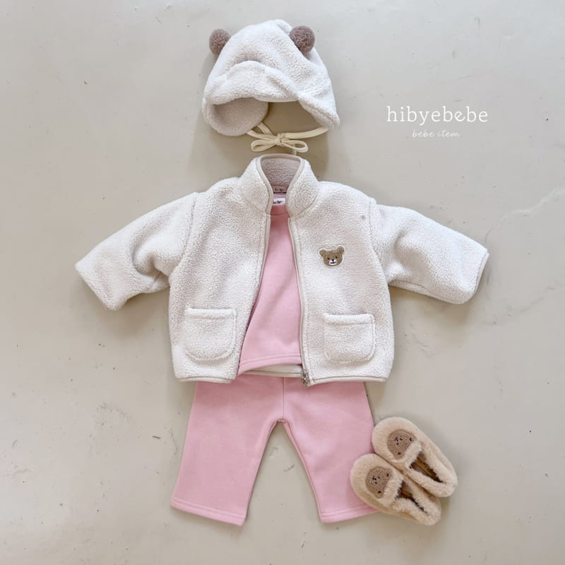 Hi Byebebe - Korean Baby Fashion - #babylifestyle - Bear Fleece Top Bottom Set - 12