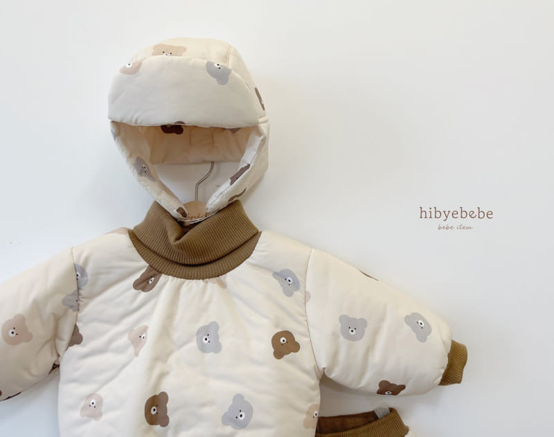 Hi Byebebe - Korean Baby Fashion - #babyootd - Bear Skii Top Bottom Set - 3
