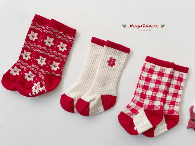 Hi Byebebe - Korean Baby Fashion - #babyoutfit - Christmas Socks Set - 2