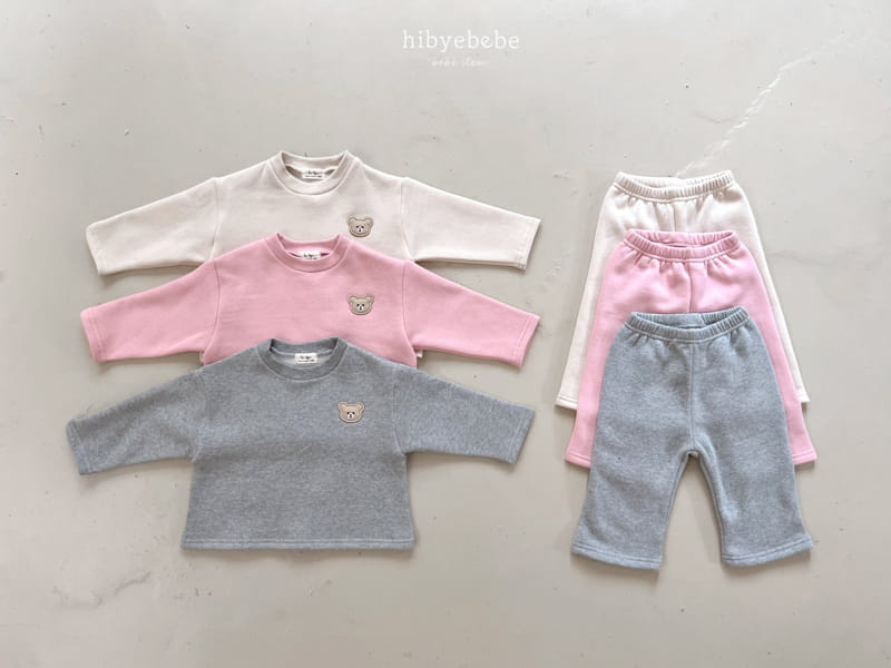 Hi Byebebe - Korean Baby Fashion - #onlinebabyboutique - Bear Fleece Top Bottom Set - 3