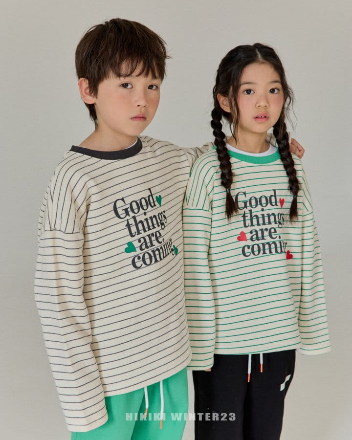 Hikiki - Korean Children Fashion - #kidzfashiontrend - Stripes Heart Tee - 3