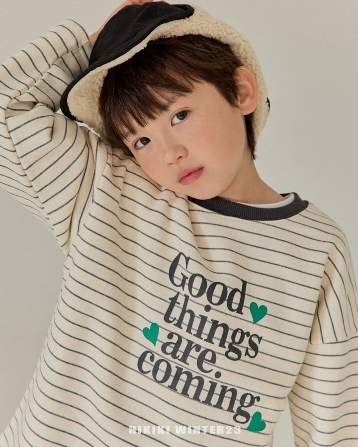 Hikiki - Korean Children Fashion - #littlefashionista - Stripes Heart Tee - 5