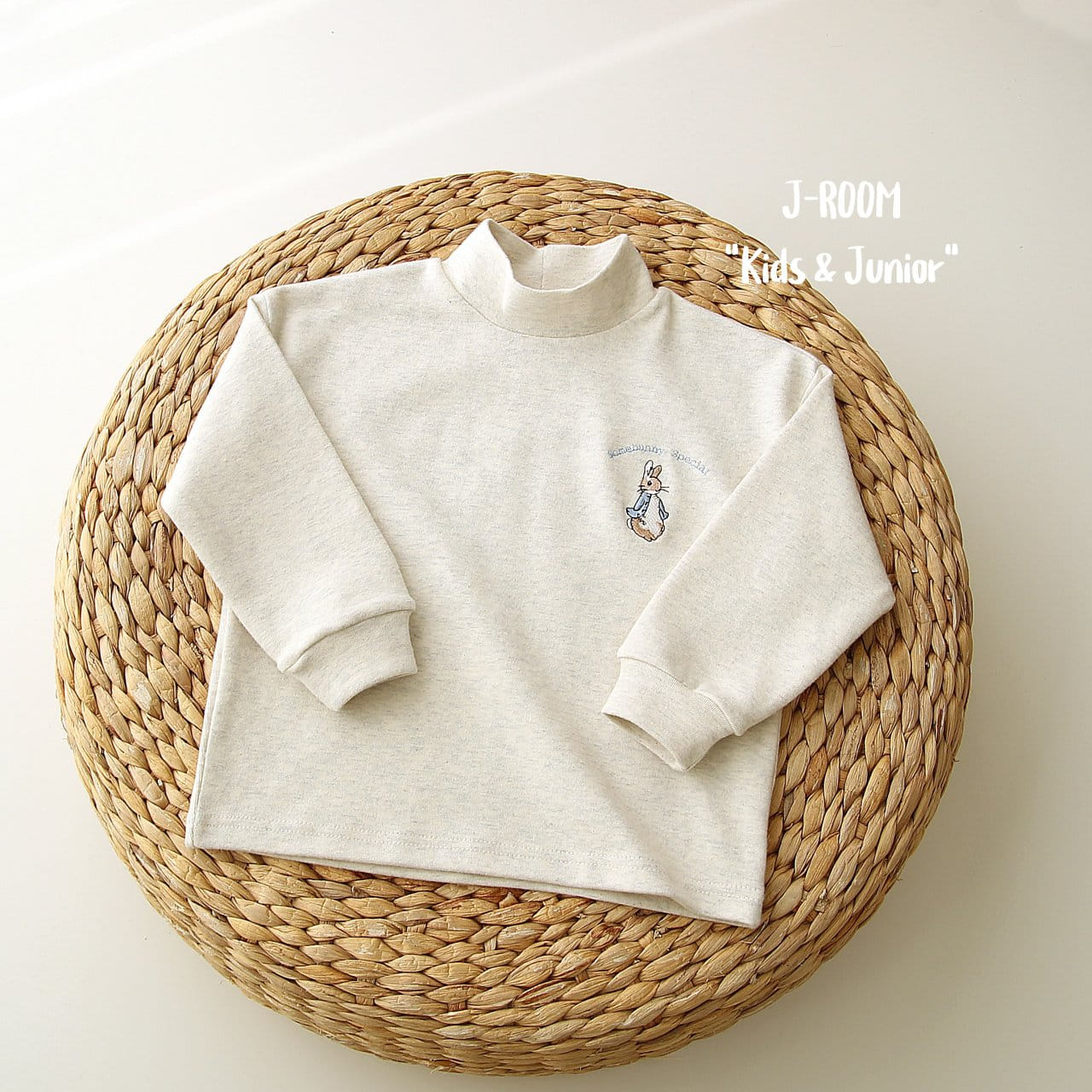 J-Room - Korean Children Fashion - #designkidswear - Rabbit Embroider Half Turtleneck Tee - 11