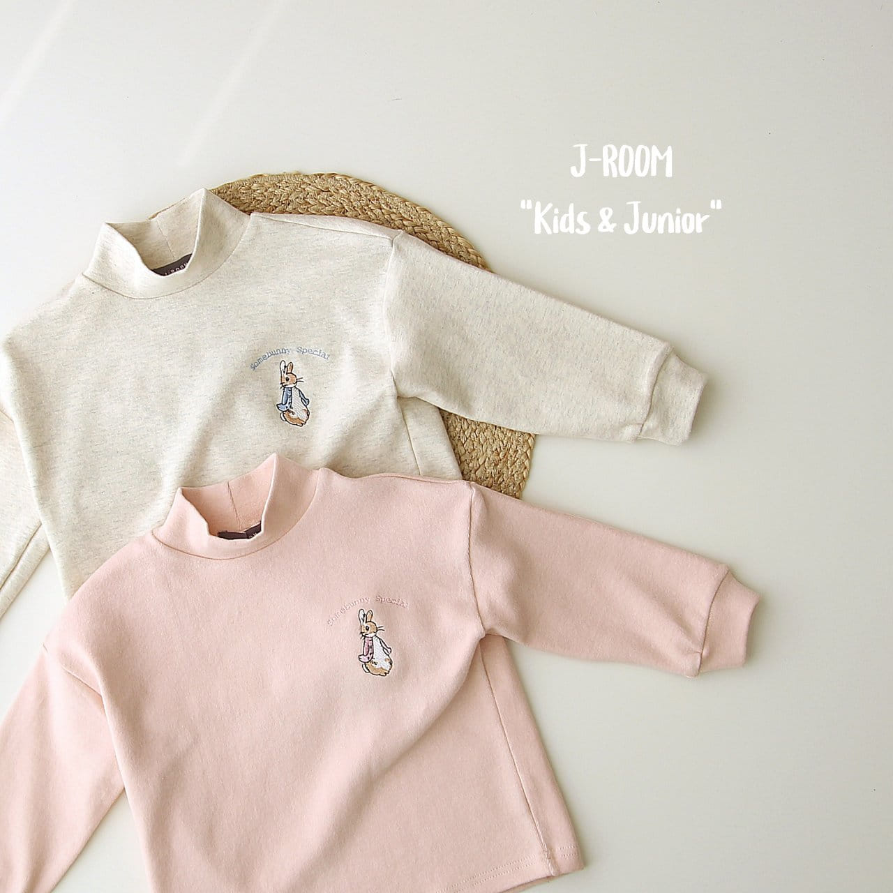 J-Room - Korean Children Fashion - #magicofchildhood - Rabbit Embroider Half Turtleneck Tee - 3