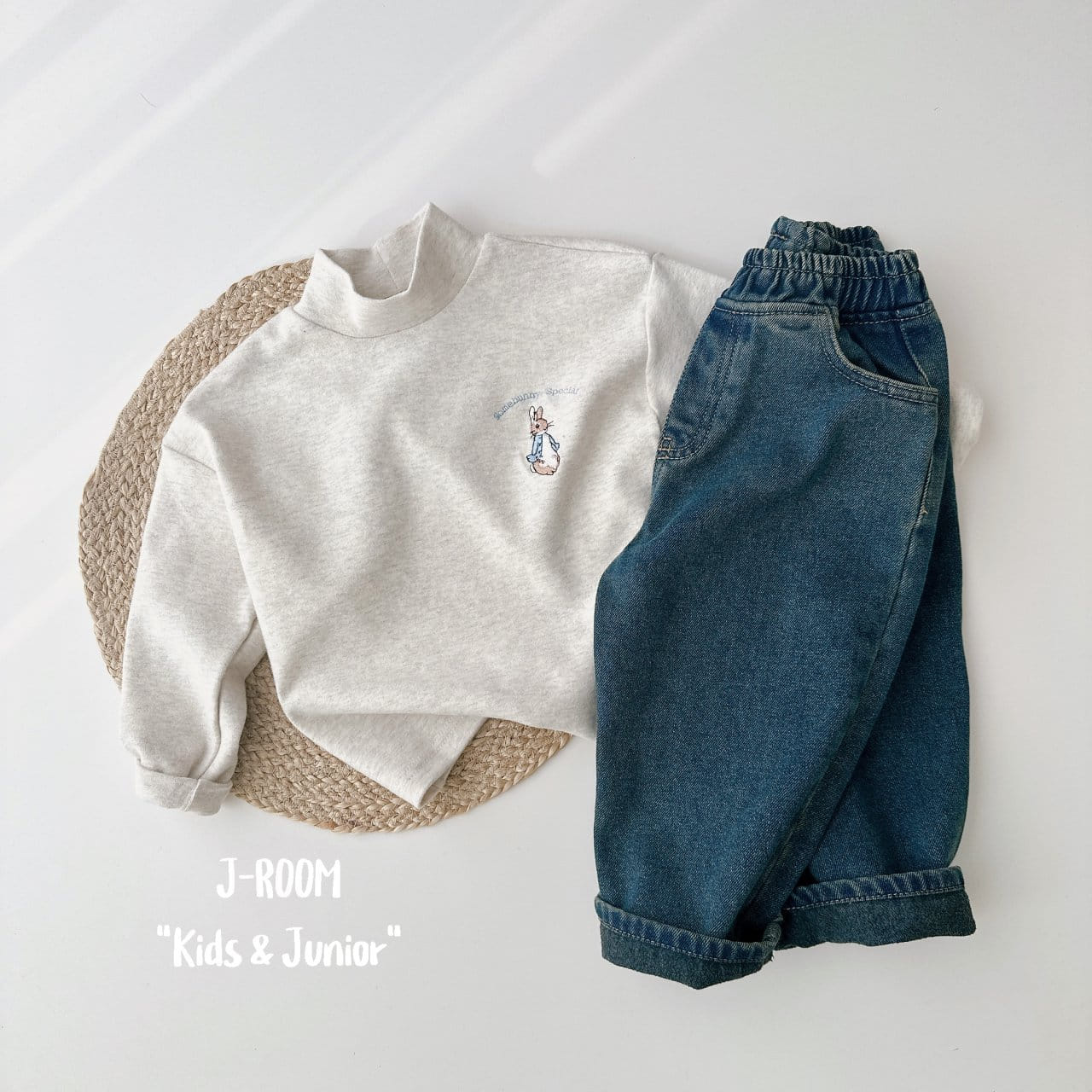 J-Room - Korean Children Fashion - #prettylittlegirls - Rabbit Embroider Half Turtleneck Tee - 5