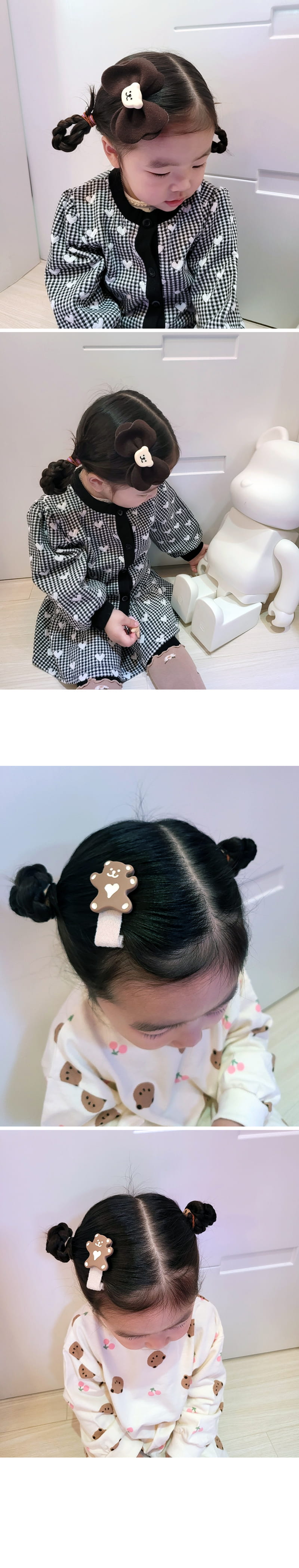 Jireh Bow - Korean Baby Fashion - #babyfashion - Happy Bear Hair Pin Set
