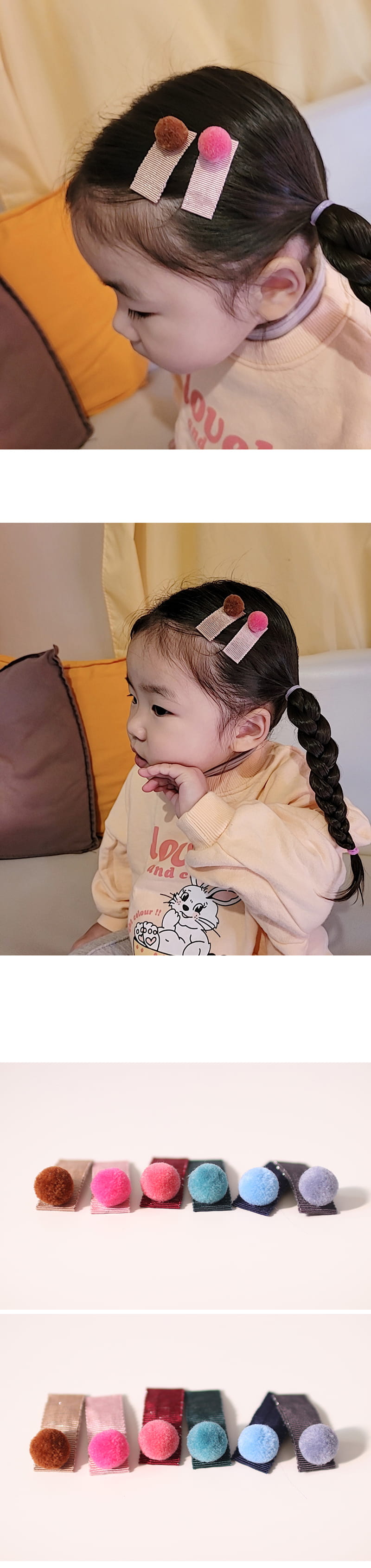 Jireh Bow - Korean Baby Fashion - #babywear - Silver Pong Pong Tiking Hair Pin