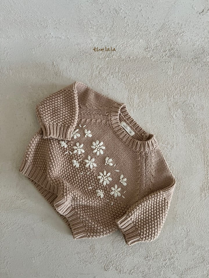 Lala - Korean Baby Fashion - #babyboutique - Flower Path Knit Tee - 12