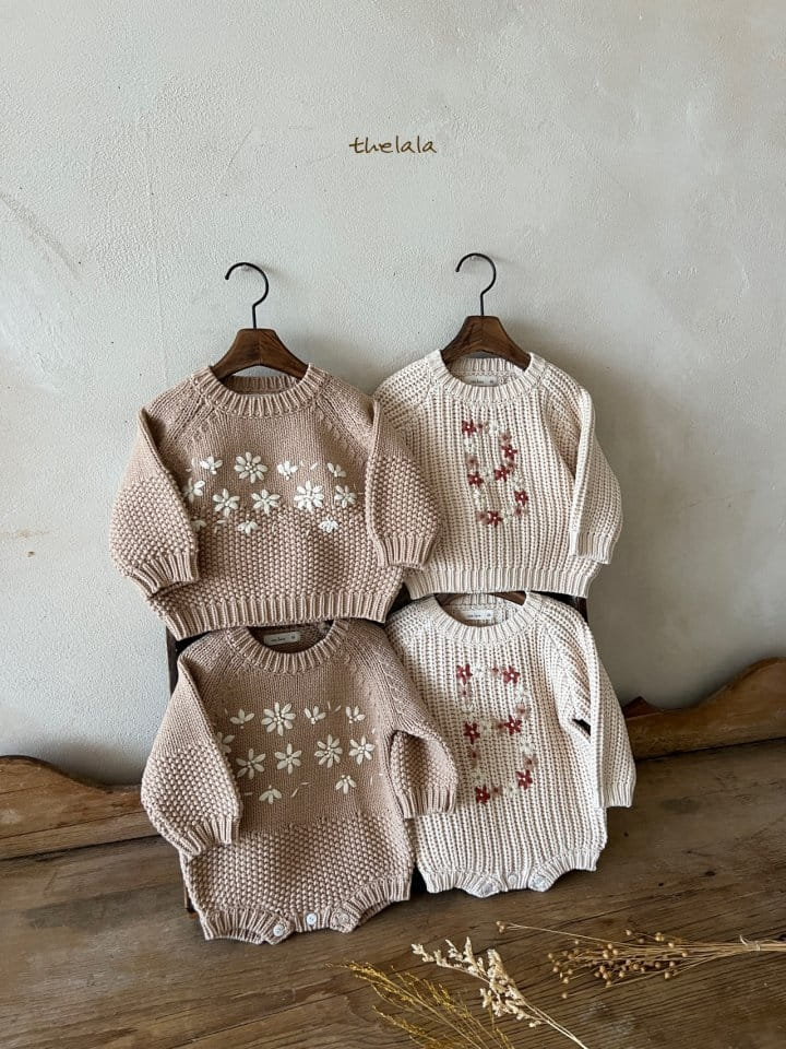 Lala - Korean Baby Fashion - #babylifestyle - Flower Path Knit Tee - 3