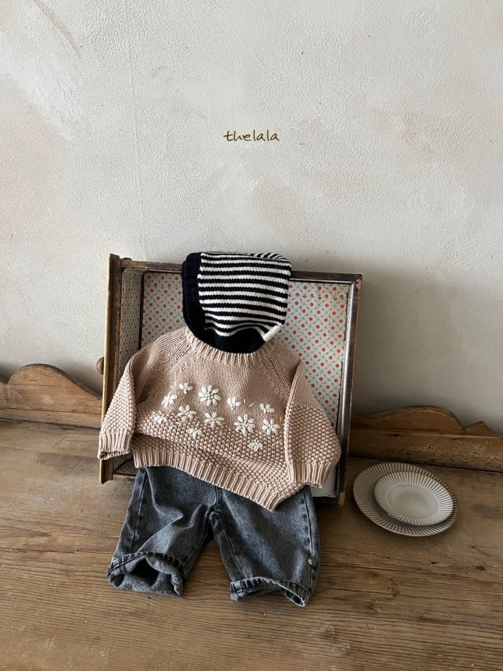 Lala - Korean Baby Fashion - #onlinebabyboutique - Flower Path Knit Tee - 9