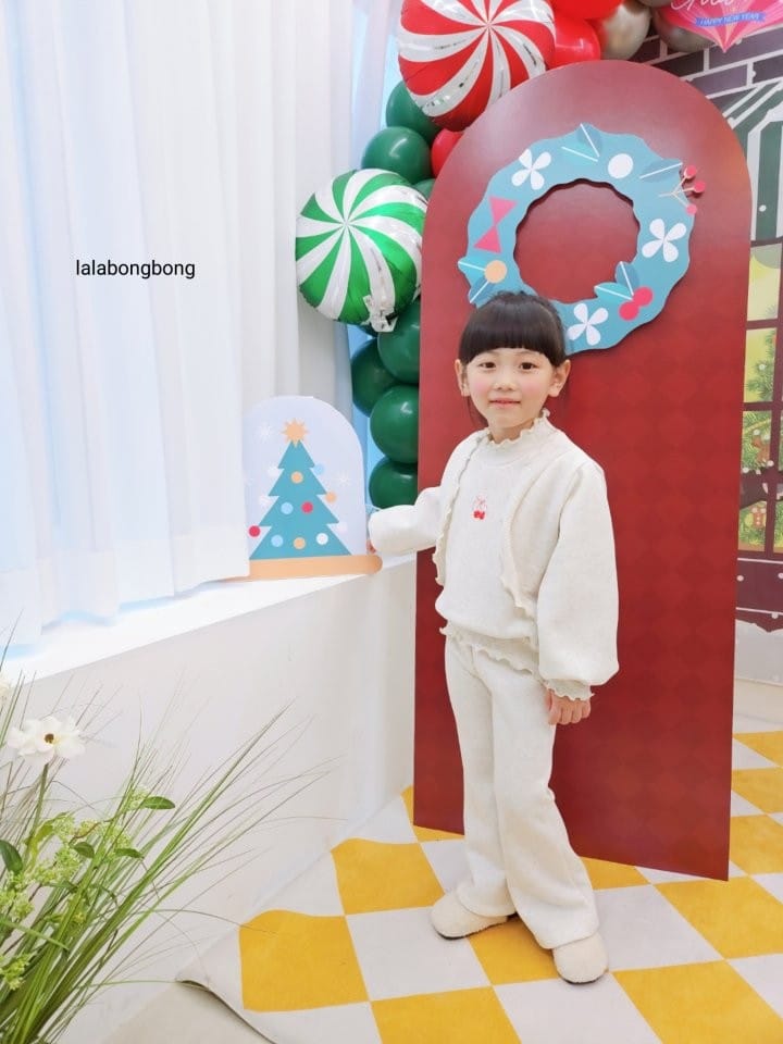 Lalabongbong - Korean Children Fashion - #discoveringself - Cherry Ribbon Top Bottom Set - 8