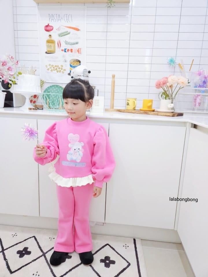 Lalabongbong - Korean Children Fashion - #fashionkids - Cute Bear Top Bottom Set - 10