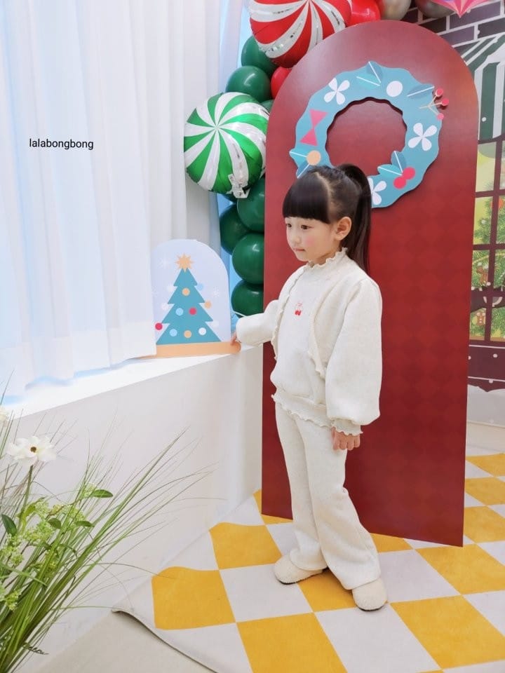 Lalabongbong - Korean Children Fashion - #fashionkids - Cherry Ribbon Top Bottom Set - 9