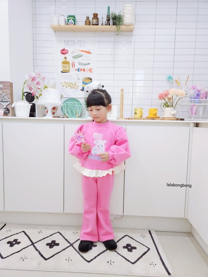 Lalabongbong - Korean Children Fashion - #kidsshorts - Cute Bear Top Bottom Set - 11