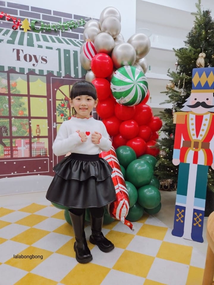 Lalabongbong - Korean Children Fashion - #kidsshorts - Cozy Heart Tee - 7