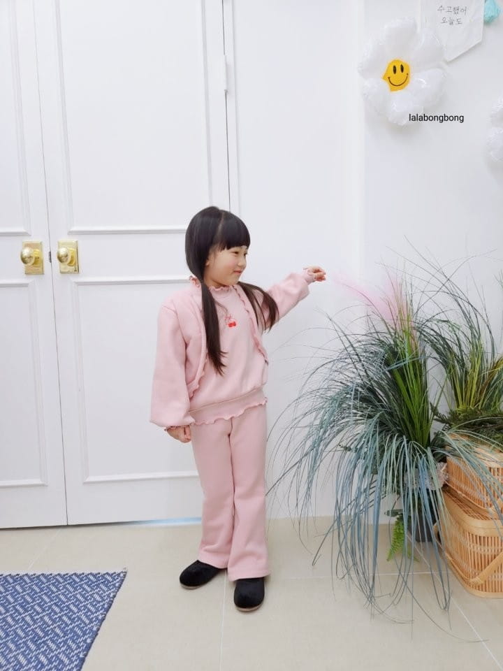 Lalabongbong - Korean Children Fashion - #kidsstore - Cherry Ribbon Top Bottom Set - 11