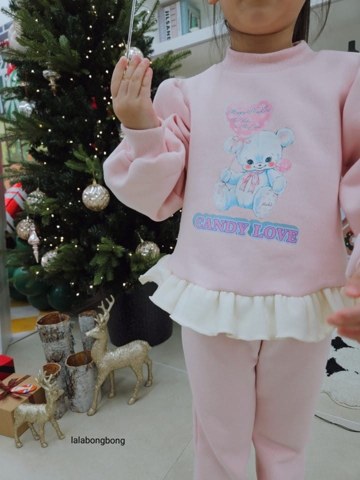 Lalabongbong - Korean Children Fashion - #minifashionista - Cute Bear Top Bottom Set