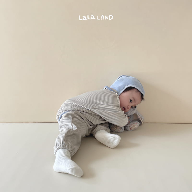 Lalaland - Korean Baby Fashion - #babyfever - Bebe Roa Collar Top Bottom Set - 2