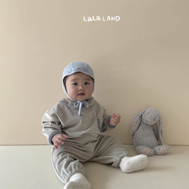 Lalaland - Korean Baby Fashion - #babyoninstagram - Bebe Roa Collar Top Bottom Set - 5