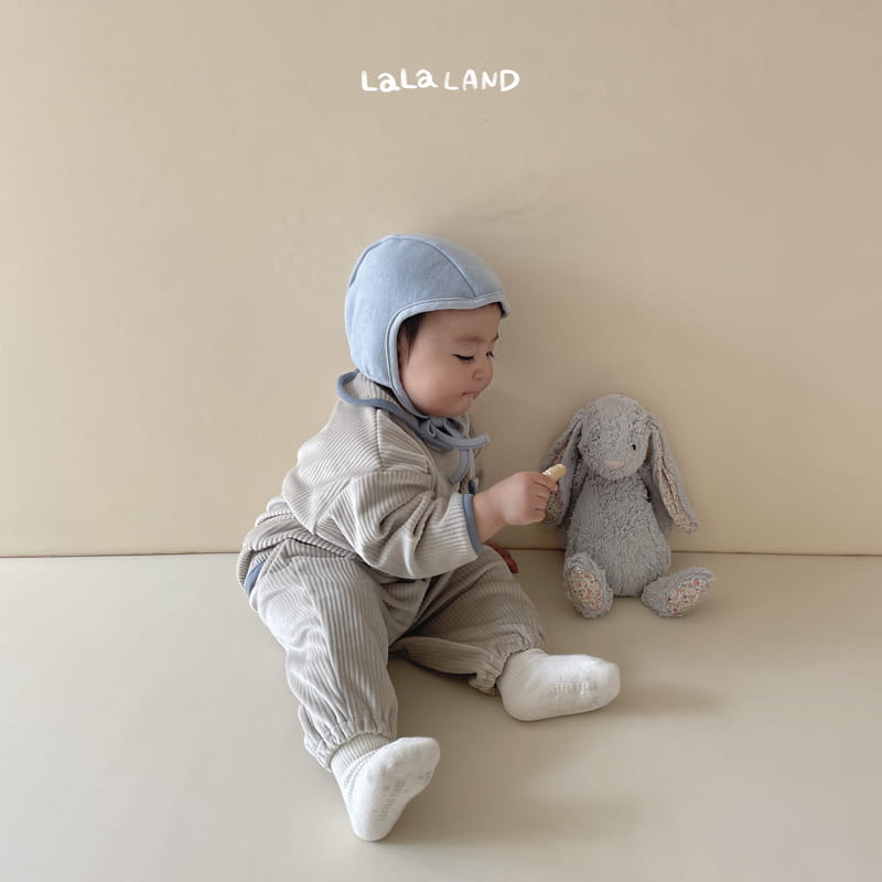 Lalaland - Korean Baby Fashion - #babyoutfit - Bebe Roa Collar Top Bottom Set - 7