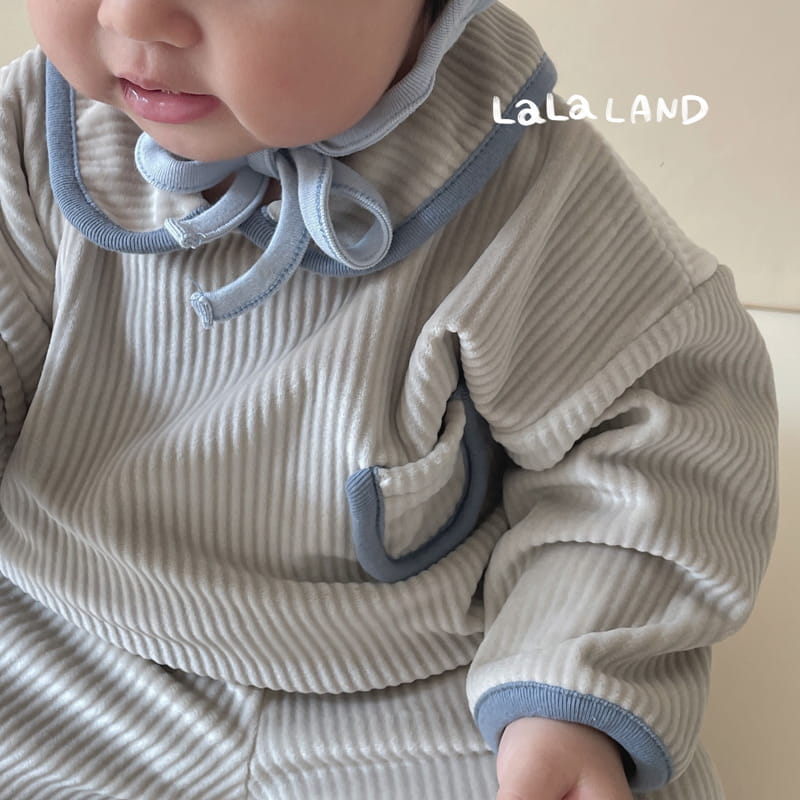 Lalaland - Korean Baby Fashion - #babywear - Bebe Roa Collar Top Bottom Set - 9
