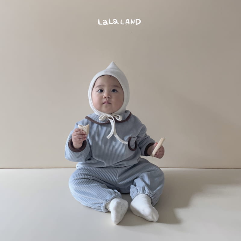 Lalaland - Korean Baby Fashion - #onlinebabyboutique - Bebe Roa Collar Top Bottom Set - 10