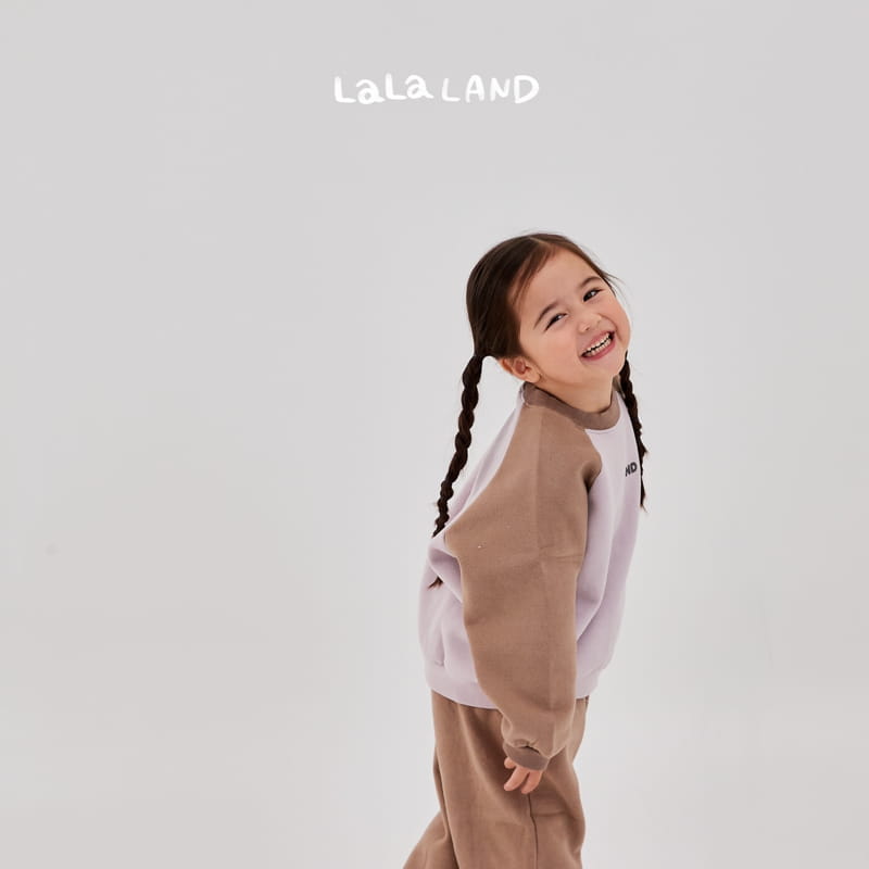 Lalaland - Korean Children Fashion - #childrensboutique - Block Ralgan Top Bottom Set - 2