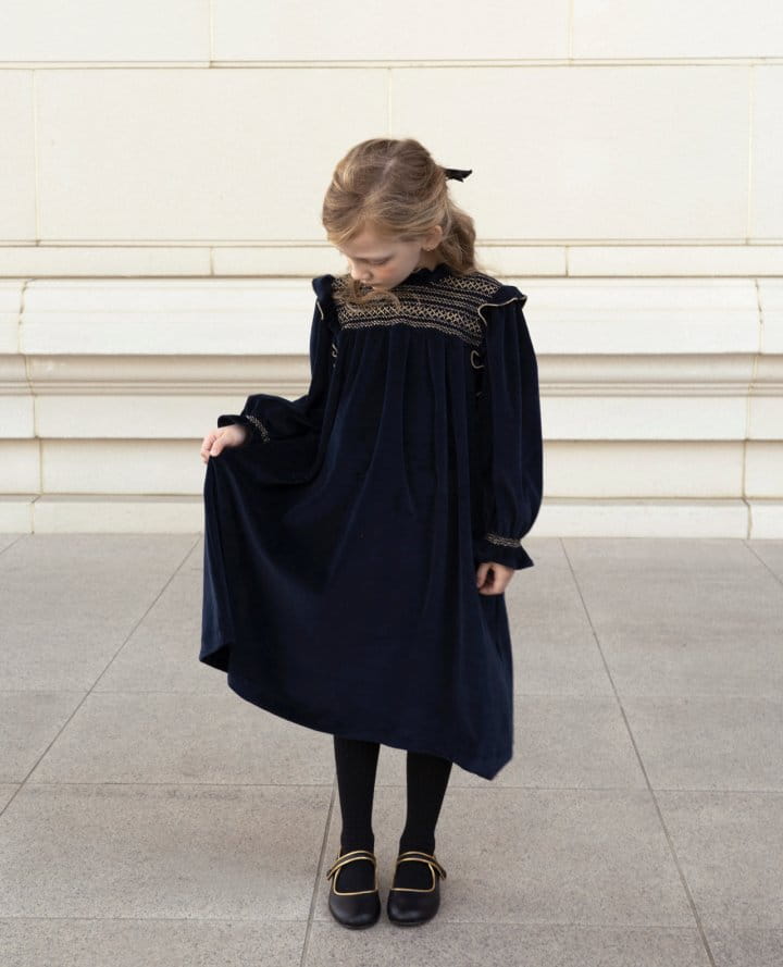 Le Bev - Korean Children Fashion - #Kfashion4kids - Jane Velvet One-piece - 6