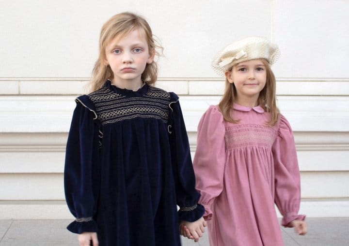 Le Bev - Korean Children Fashion - #kidsshorts - Jane Velvet One-piece - 3